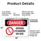 Signmission Oxygen Cylinders On Site Danger Sign, Plastic, 18in W x 12in L, 2PK OS-2PACK-DS-P-1218-L-2057 - alternate 9